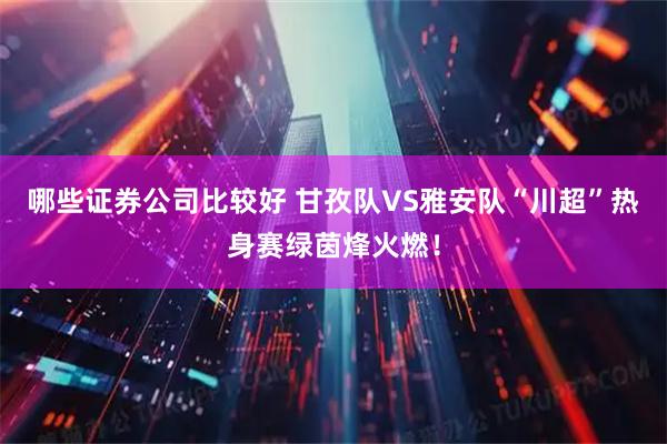 哪些证券公司比较好 甘孜队VS雅安队“川超”热身赛绿茵烽火燃！